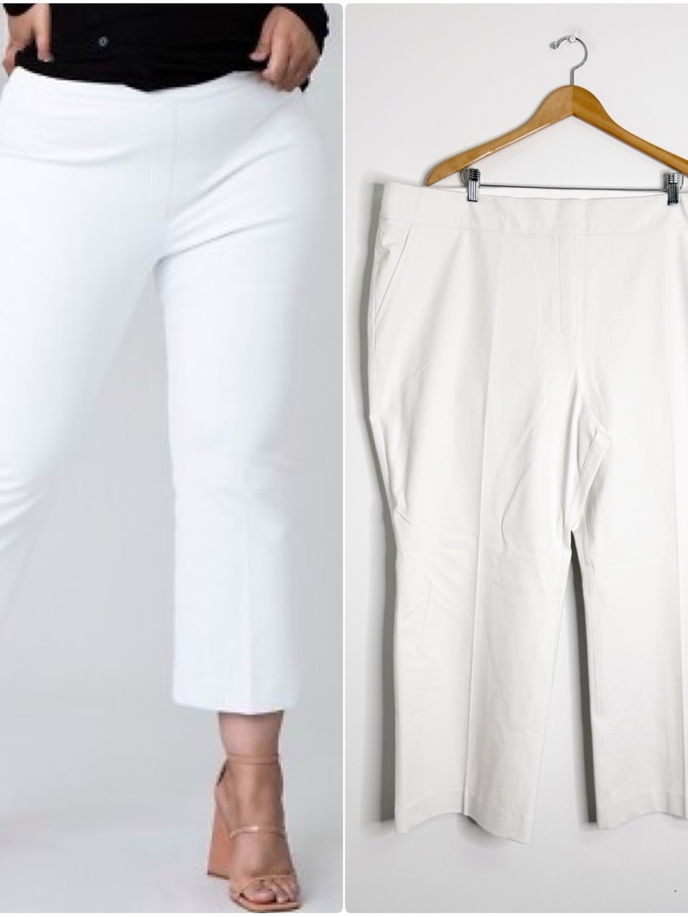 SPANX Kick Out Flare Pants Size 3X White Cropped Stretch